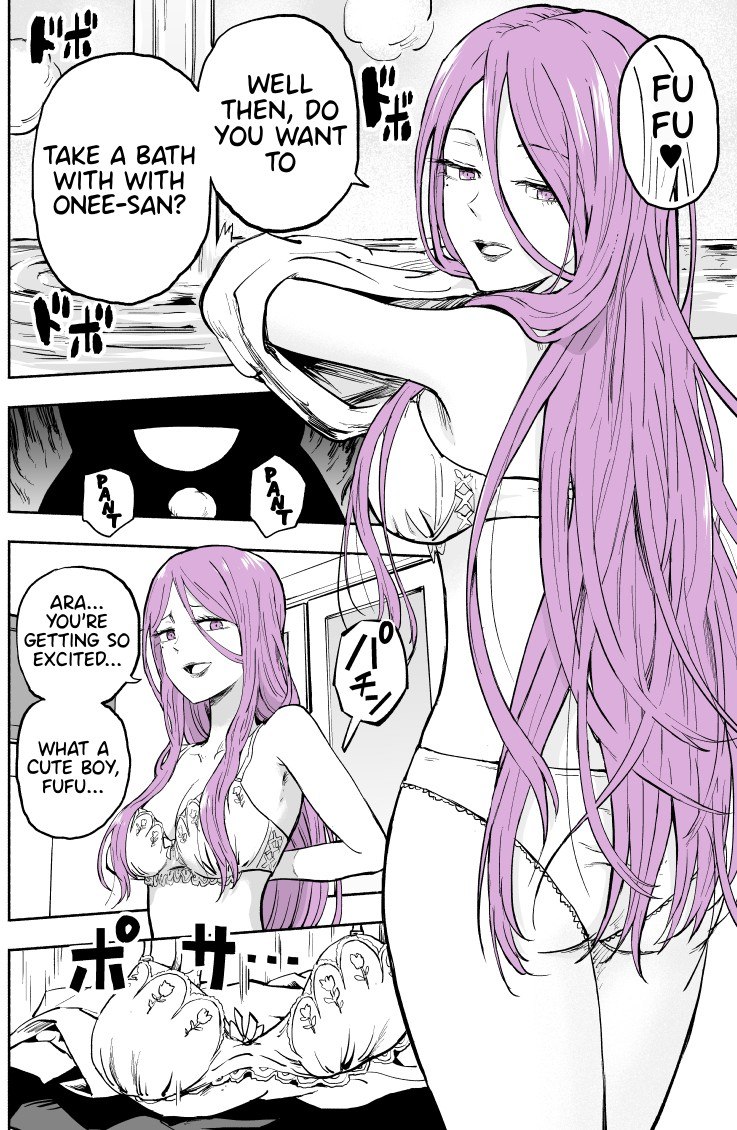 Portada ampliada de Taking a Bath With a Sexy Onee-san and Then, ♥♥♥