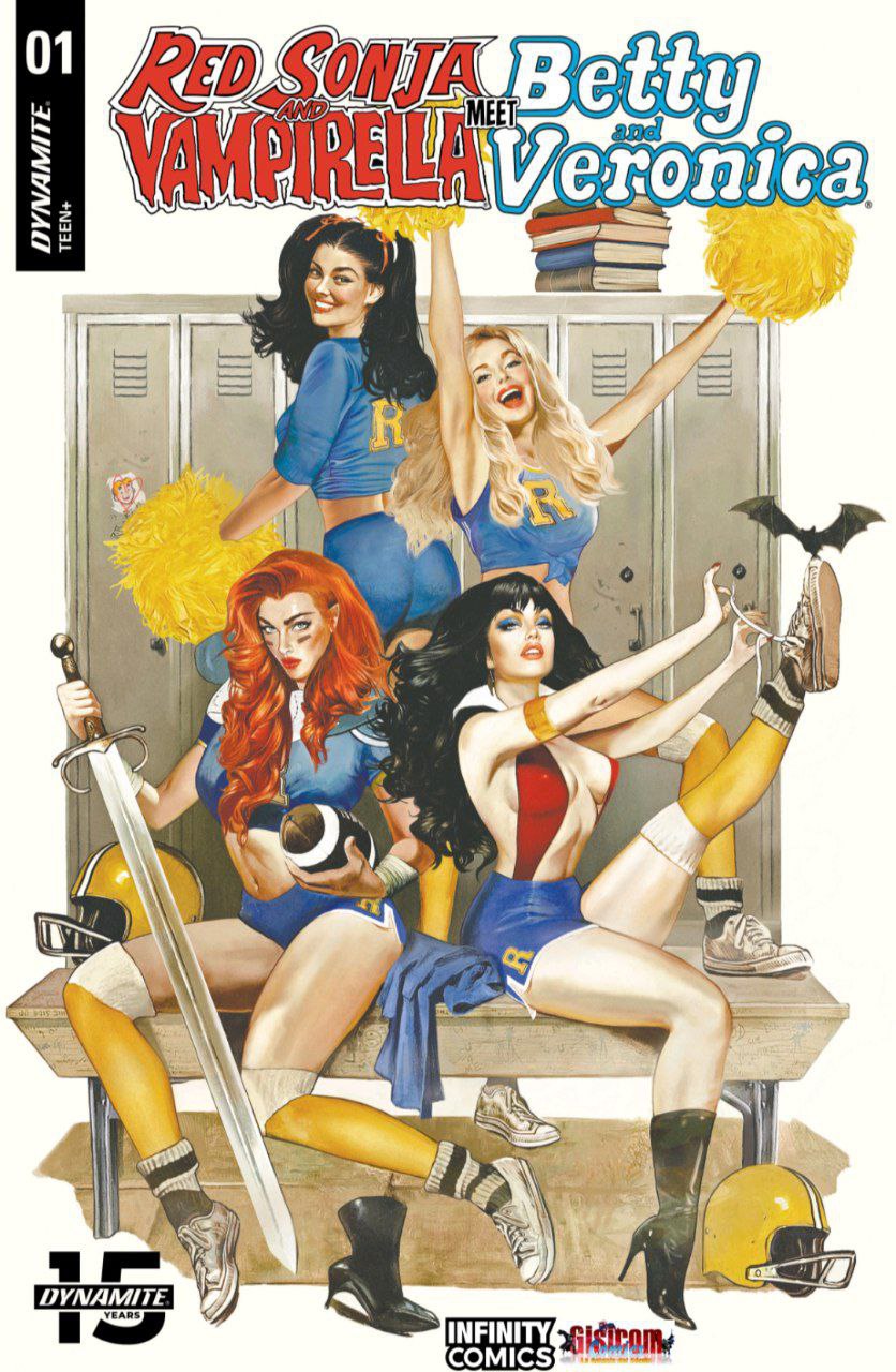 Portada ampliada de Red Sonja, Vampirella, Betty and Veronica