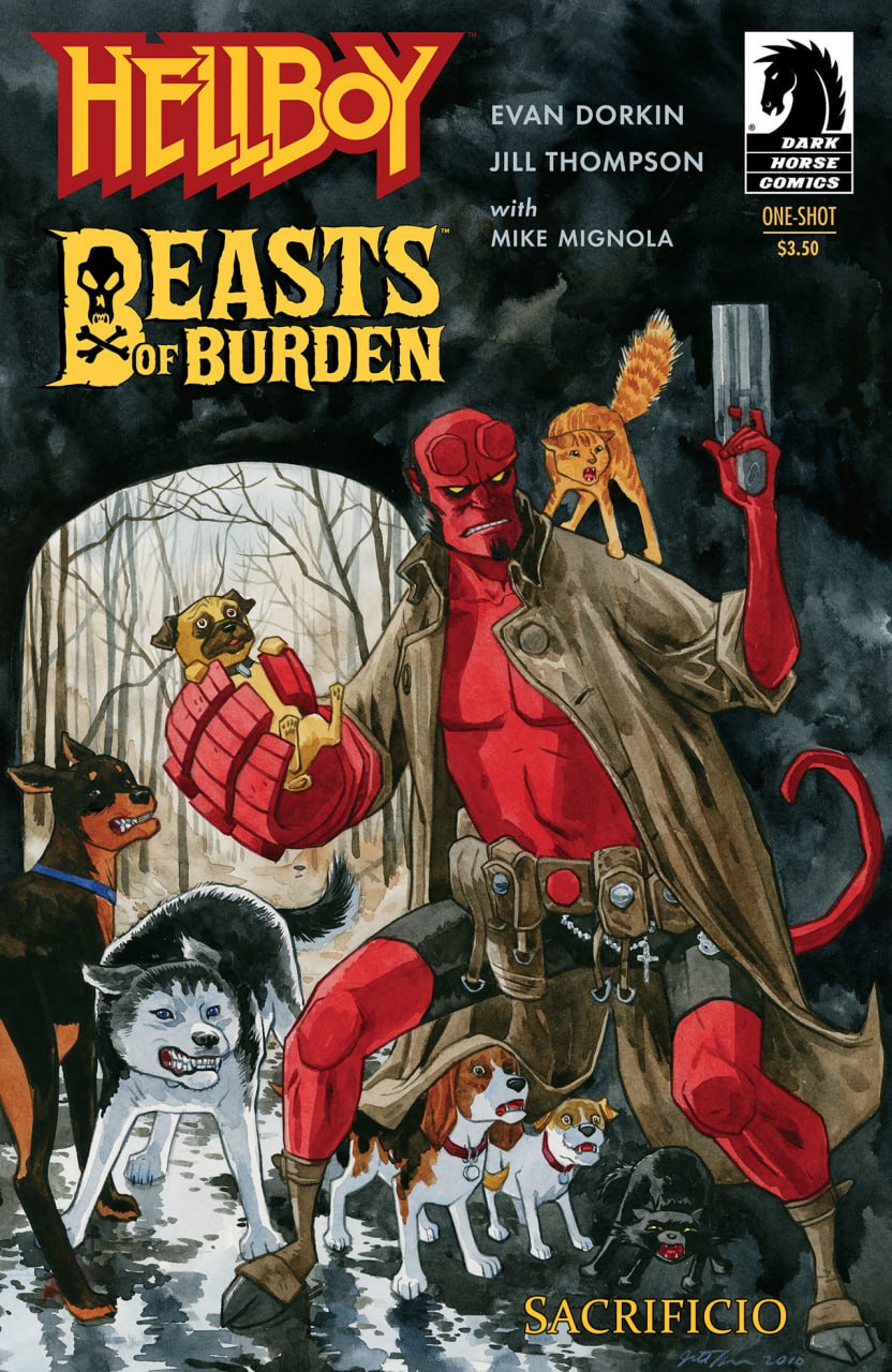 Portada ampliada de Hellboy Beasts of Burden Sacrificio