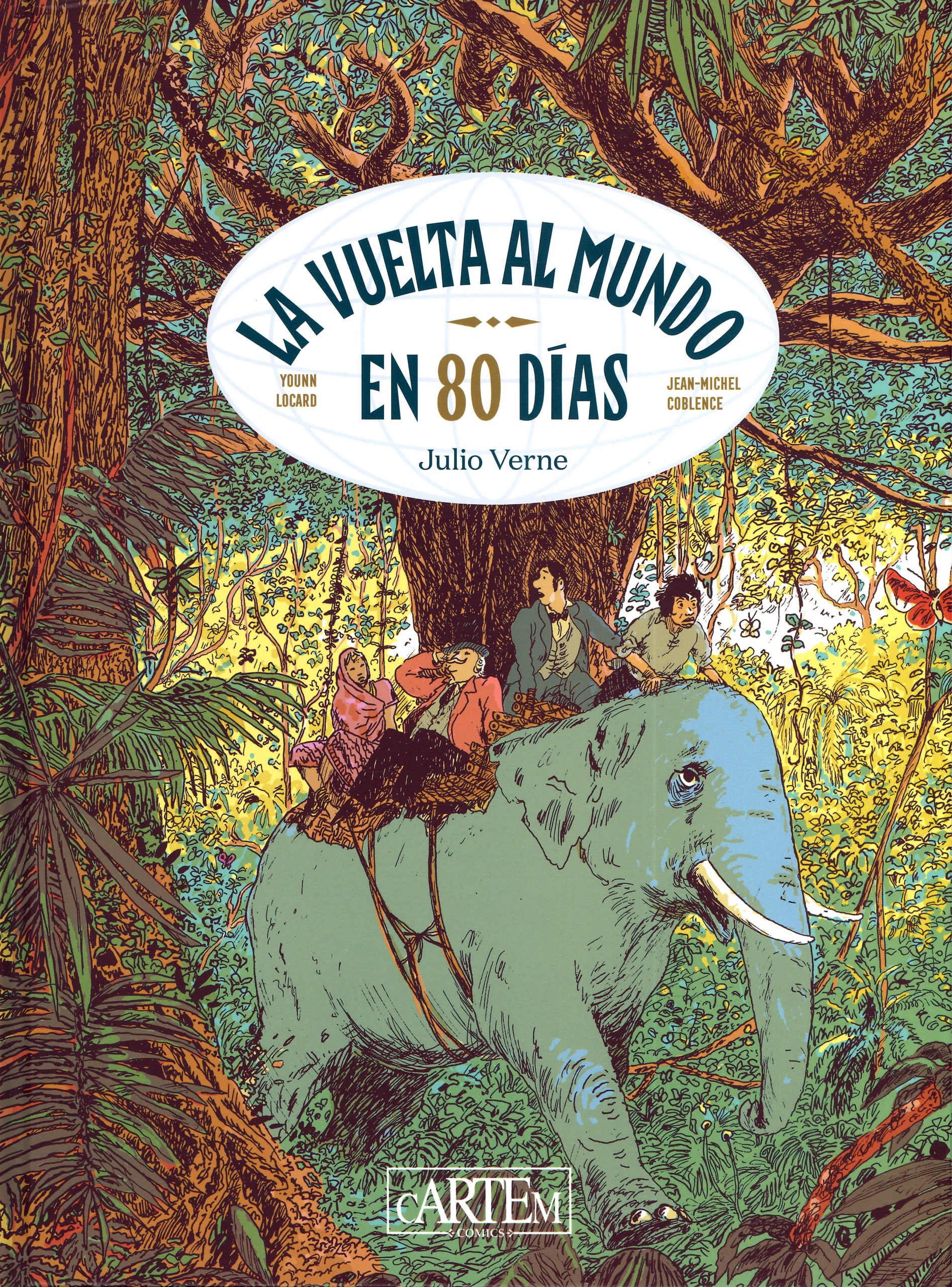 Portada ampliada de La vuelta al mundo en 80 días