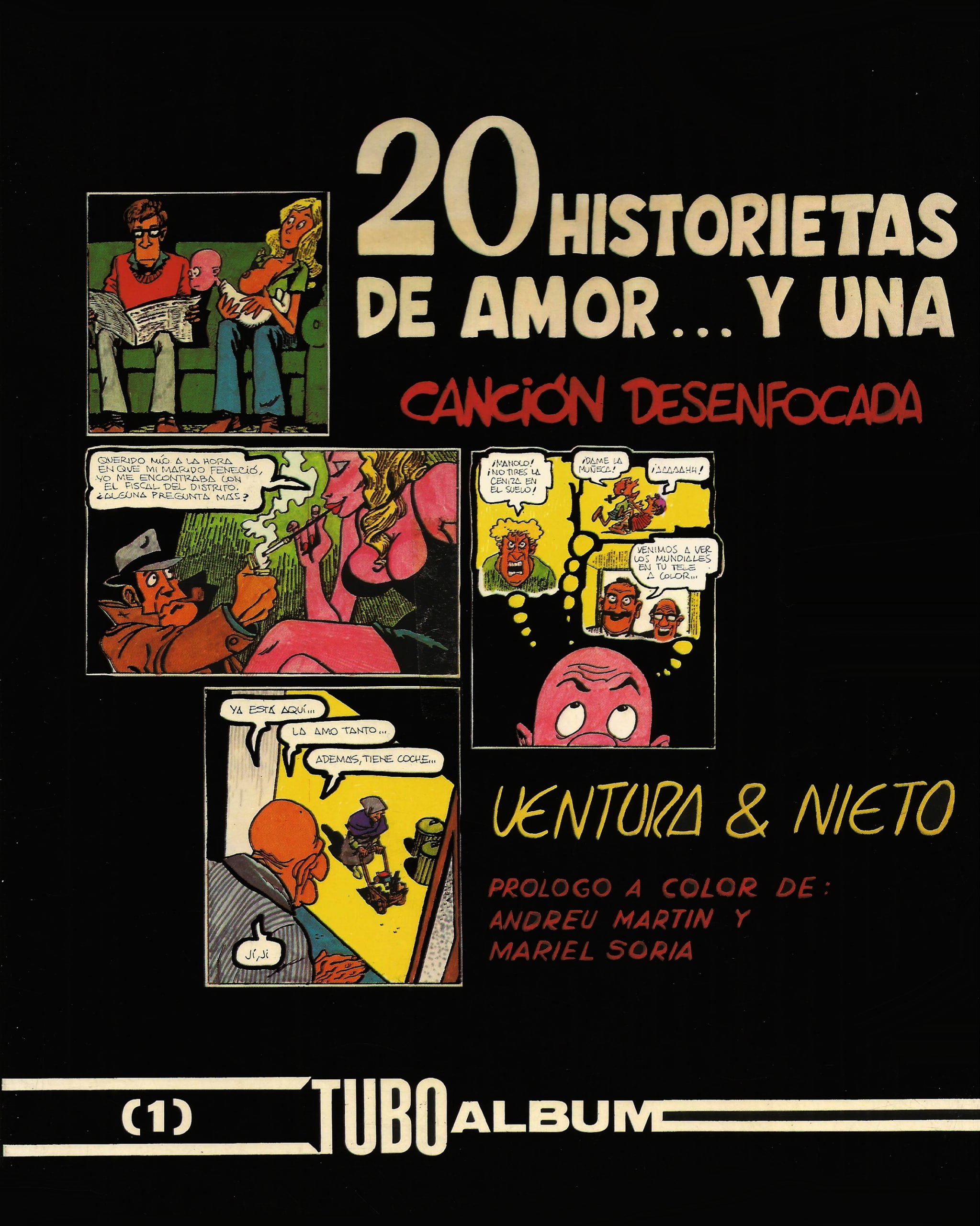 Portada ampliada de 20 historietas de amor... y una canción desenfocada