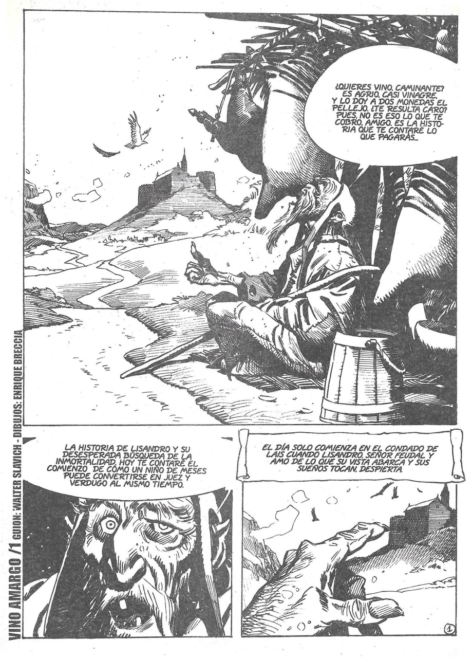 Portada ampliada de Vino Amargo (Walter Slavich - Enrique Breccia) (1998)