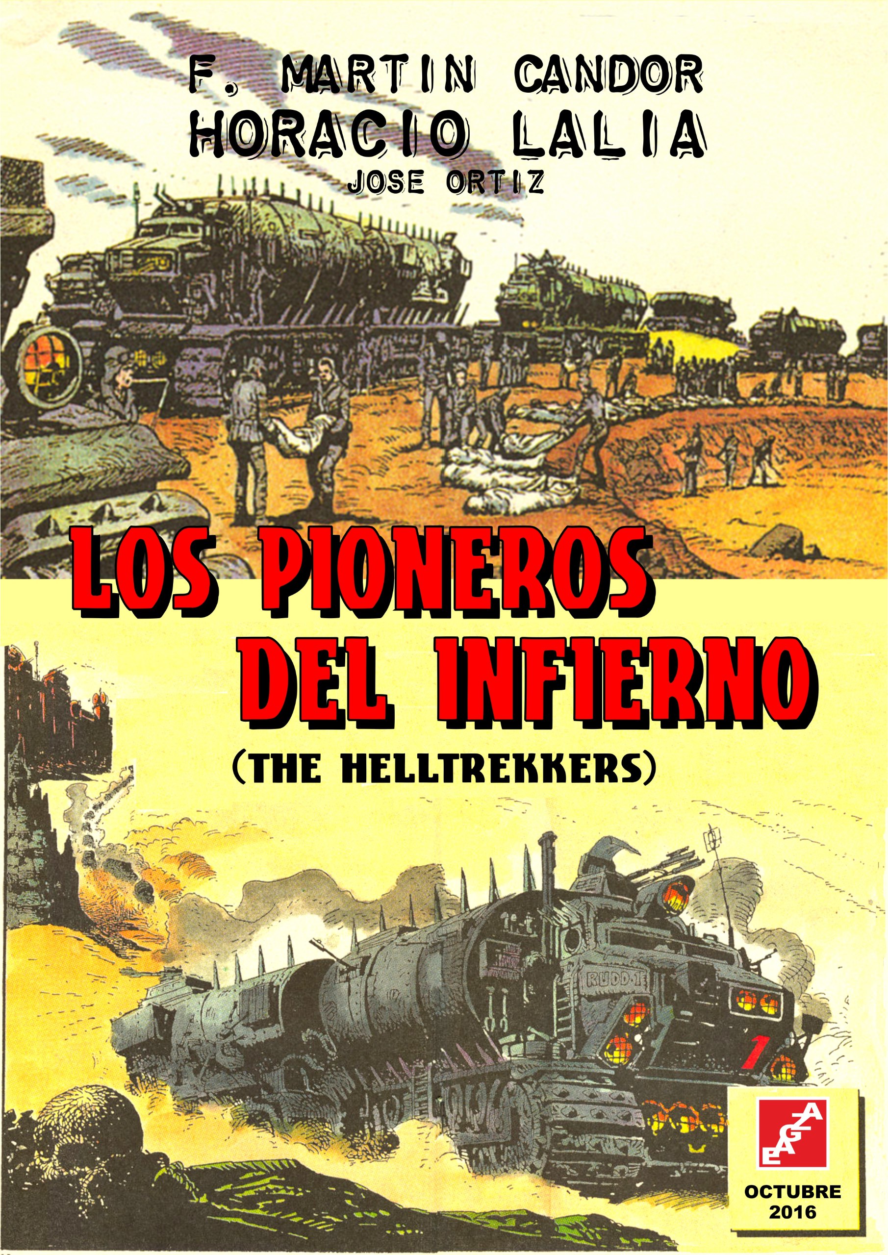 Portada ampliada de LOS PIONEROS DEL INFIERNO (THE HELLTREKKERS)