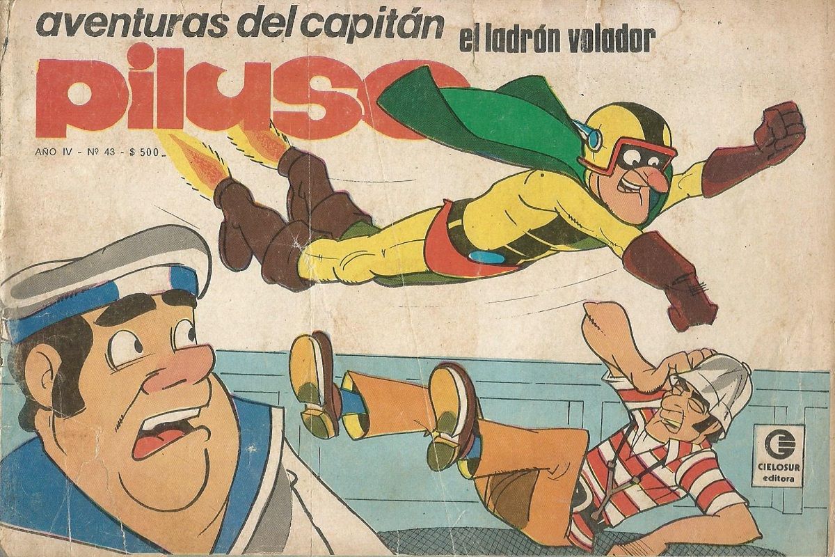 Portada ampliada de aventuras del capitán el ladrón volador piluso