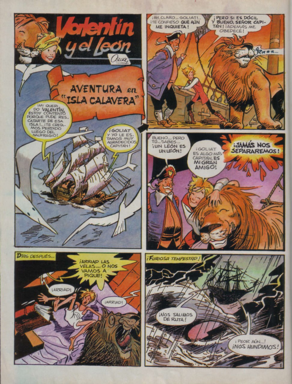 Portada ampliada de Valentín y el león