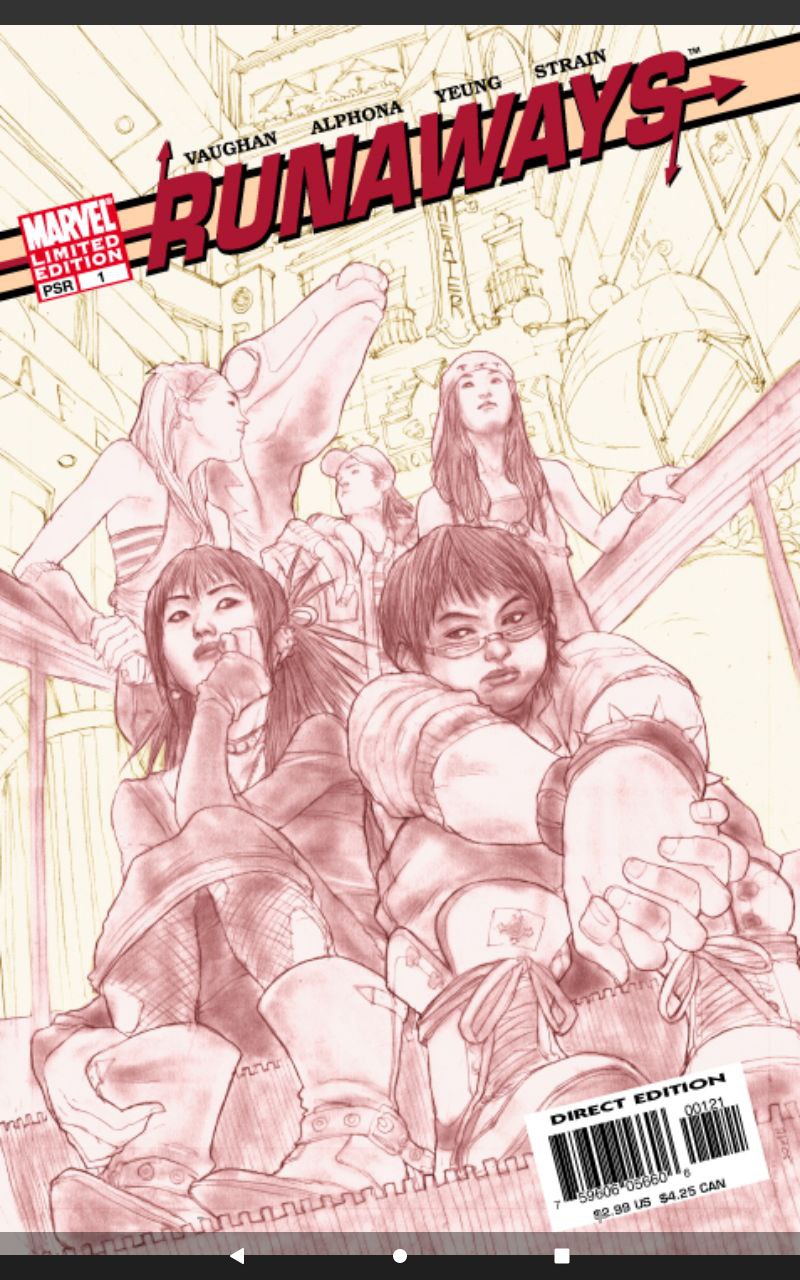 Portada ampliada de RUNAWAYS