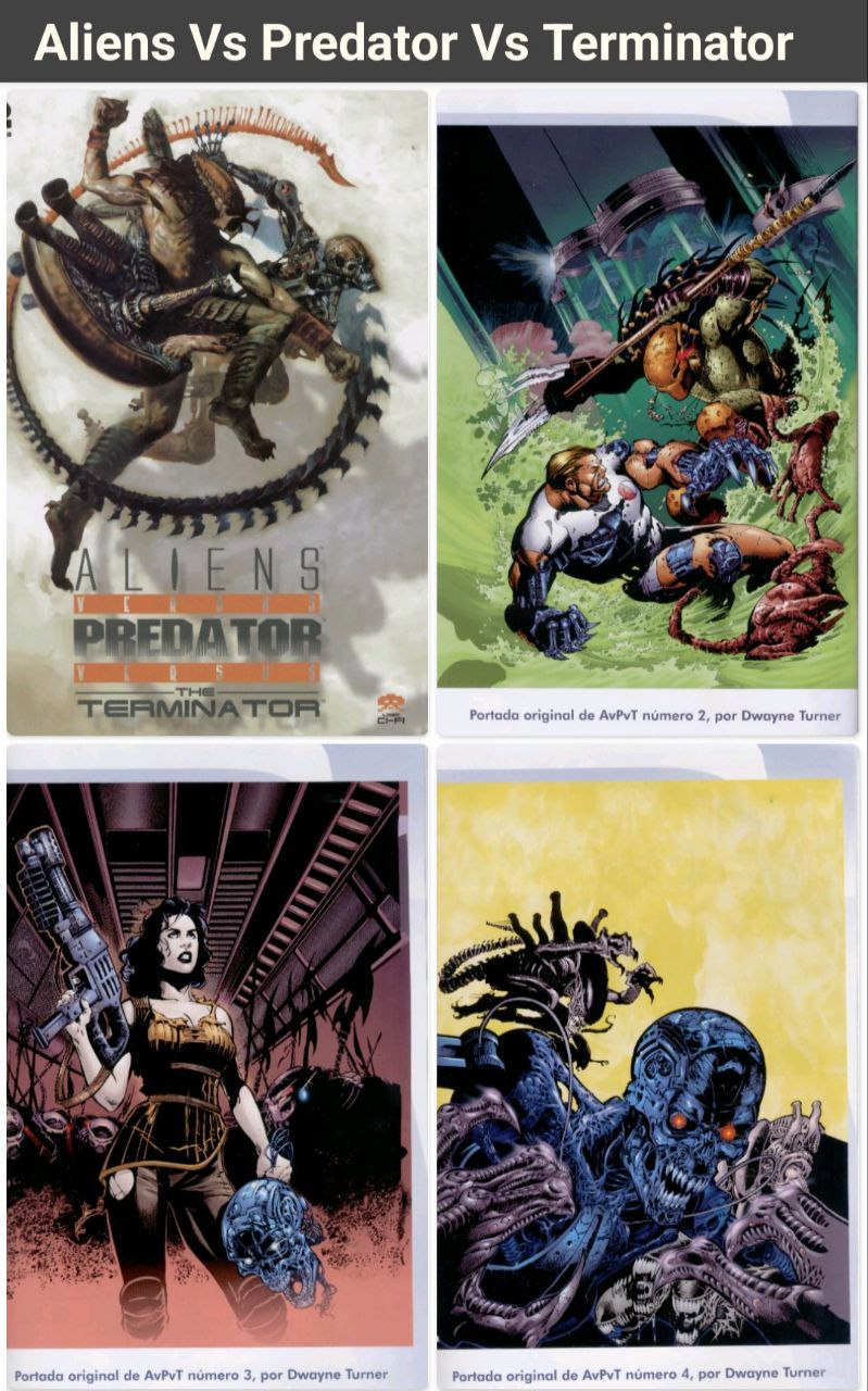 Portada ampliada de Aliens Vs Predator Vs Terminator