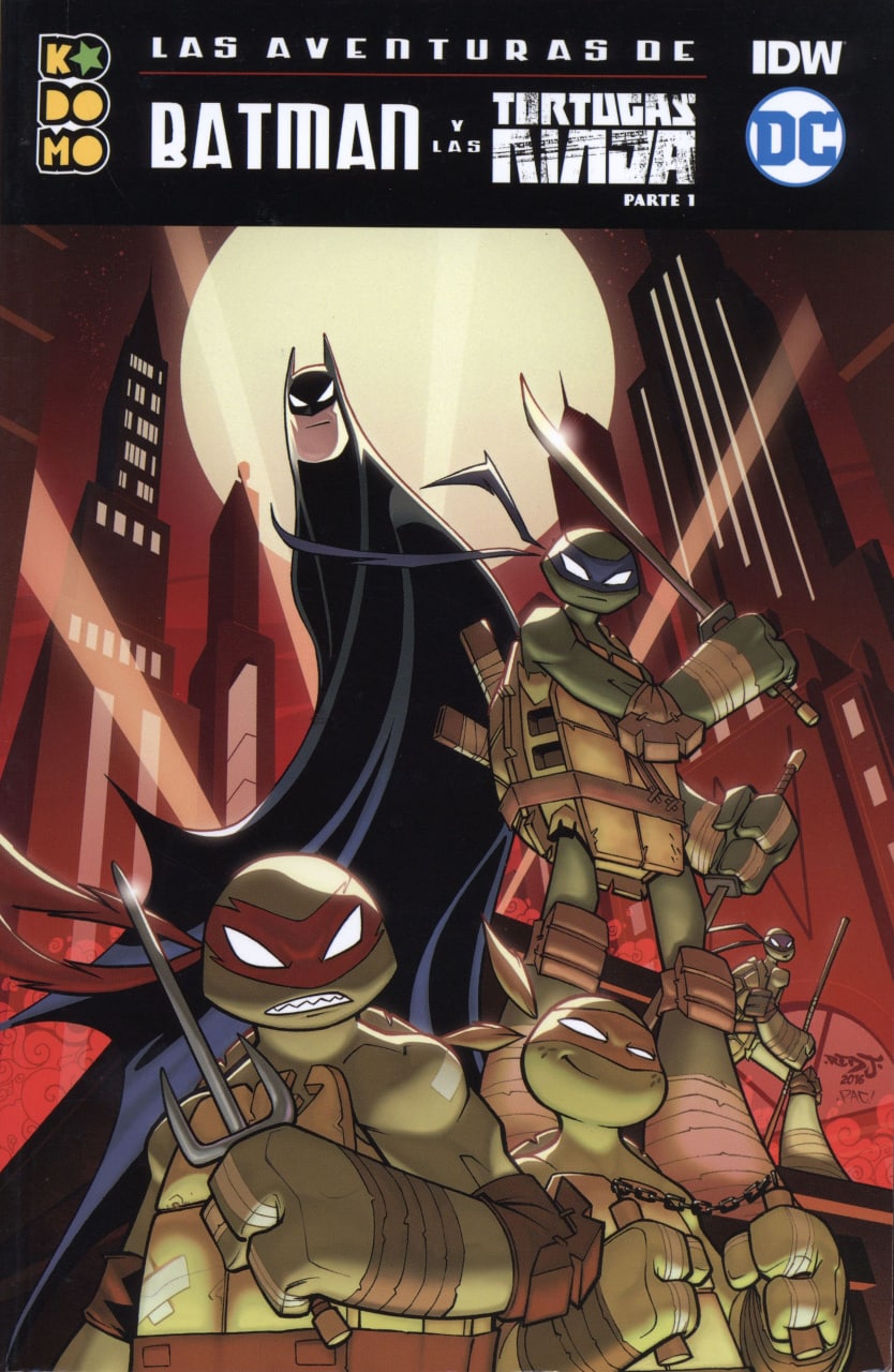Portada ampliada de LAS AVENTURAS DE BATMAN Y LAS TORTUGAS NINJA PARTE