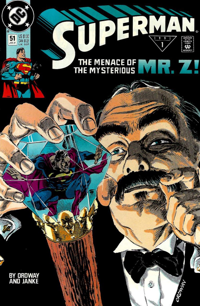 Portada ampliada de SUPERMAN THE MENACE OF THE MYSTERIOUS MR. Z!
