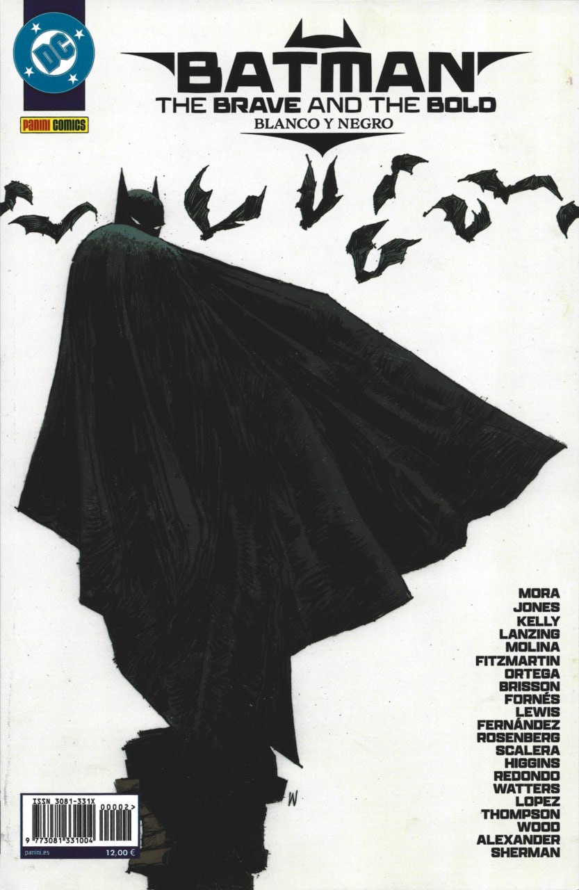 Portada ampliada de BATMAN THE BRAVE AND THE BOLD BLANCO Y NEGRO