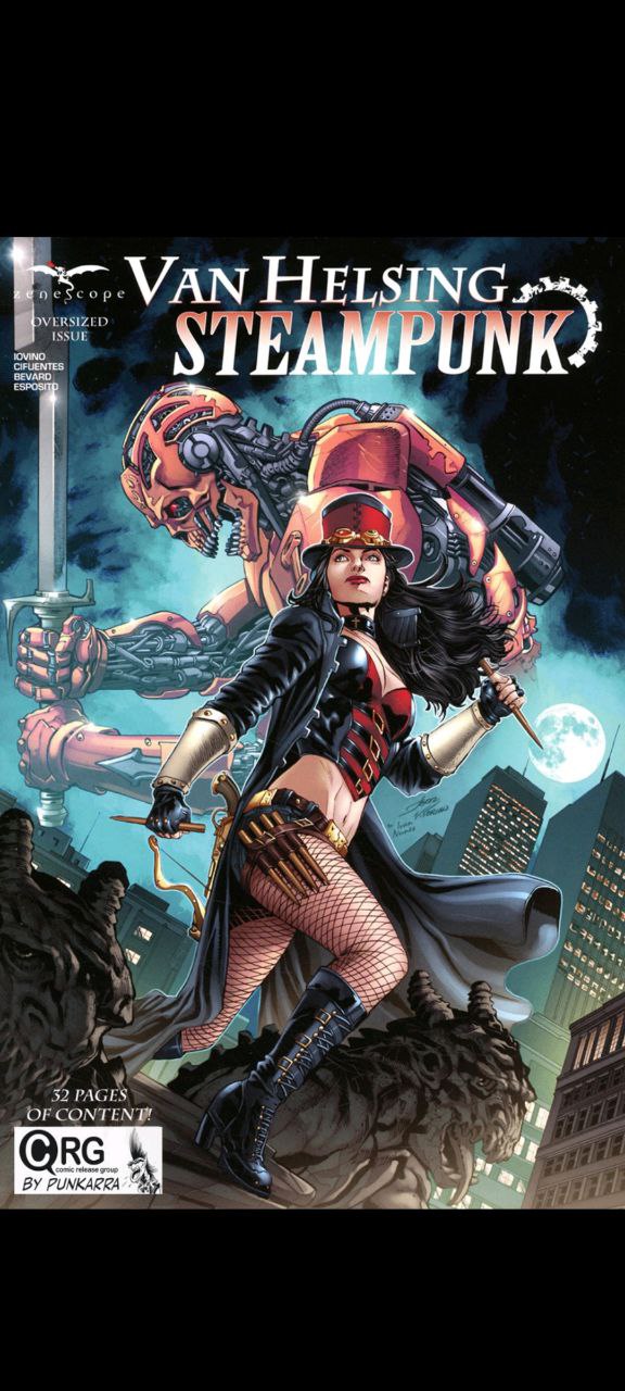 Portada ampliada de Van Helsing Steampunk