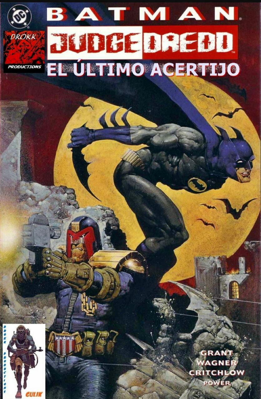 Portada ampliada de BATMAN JUDGE DREDD EL ULTIMO ACERTIJO