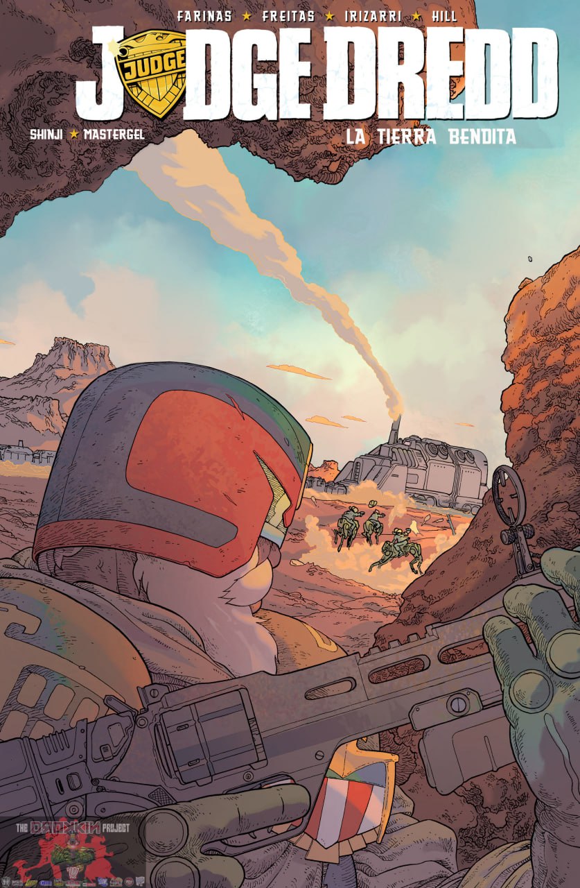 Portada ampliada de Judge Dredd La Tierra Bendita