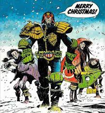 Portada ampliada de Juez Dredd Especial Navidad 2015 por Drokking Project.zip.bin