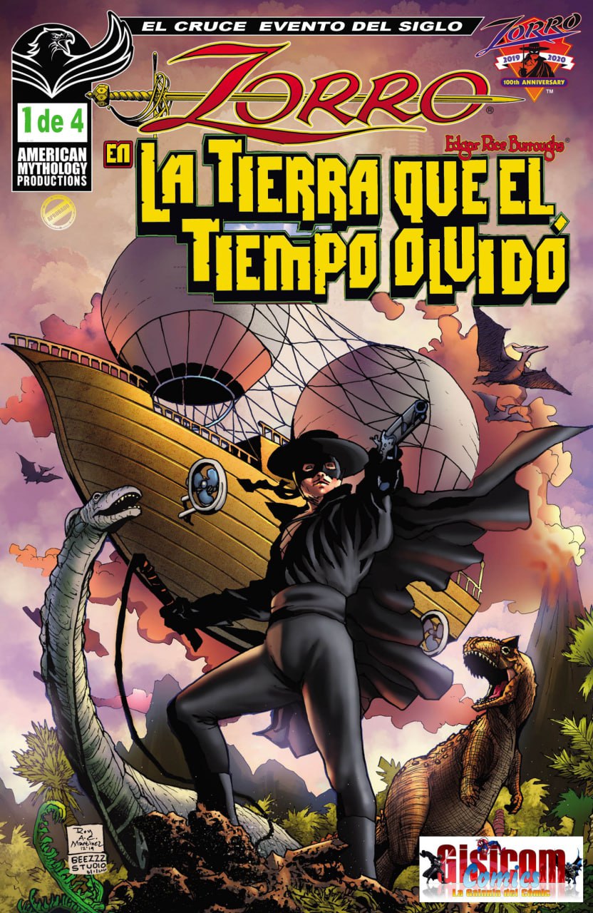 Portada ampliada de Zorro en La Tierra Que El Tiempo Olvido