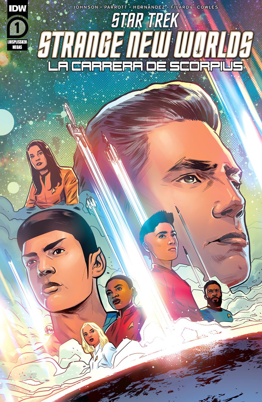 Portada ampliada de STAR TREK STRANGE NEW WORLDS LA CARRERA DE SCORPIUS