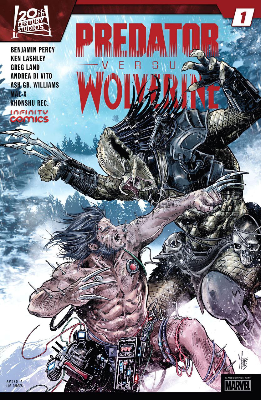 Portada ampliada de Predator Versus Wolverine