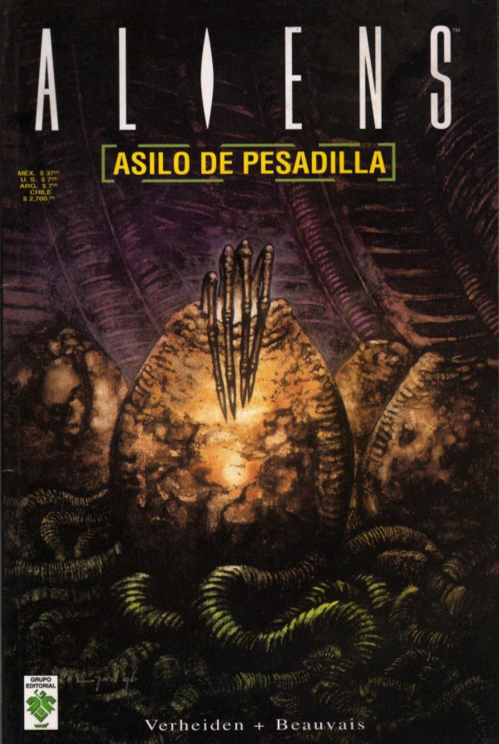 Portada ampliada de ALIENS ASILO DE PESADILLA
