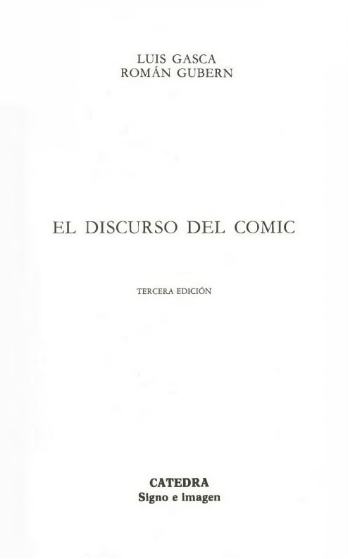 Portada ampliada de EL DISCURSO DEL COMIC