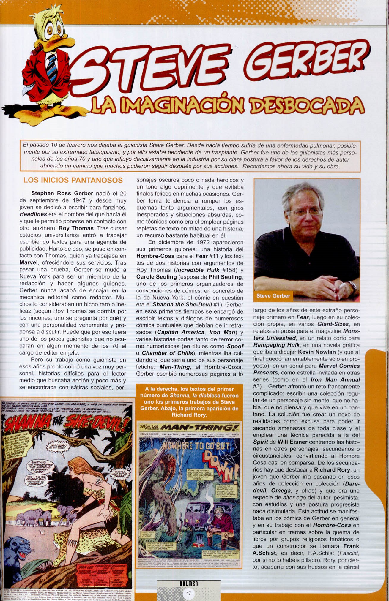 Portada ampliada de STEVE GERBER LA IMAGINACIÓN DESBOCADA