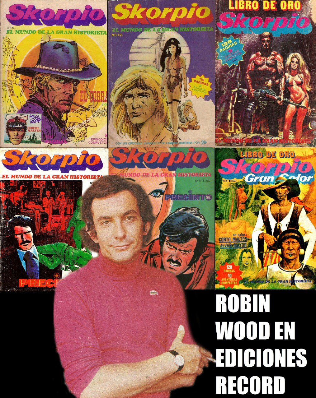 Portada ampliada de ROBIN WOOD EN EDICIONES RECORD - TOMO RECOPILATORIO BLANCO Y NEGRO REMASTERIZADO - ROBIN WOOD & VARIOS ARTISTAS - (1974-1977)
