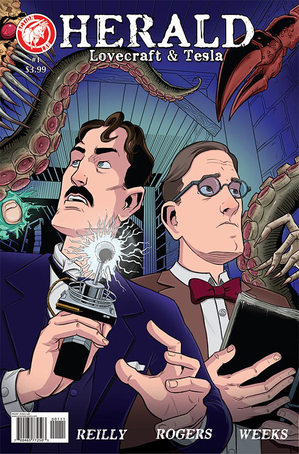 Portada ampliada de HERALD Lovecraft & Tesla