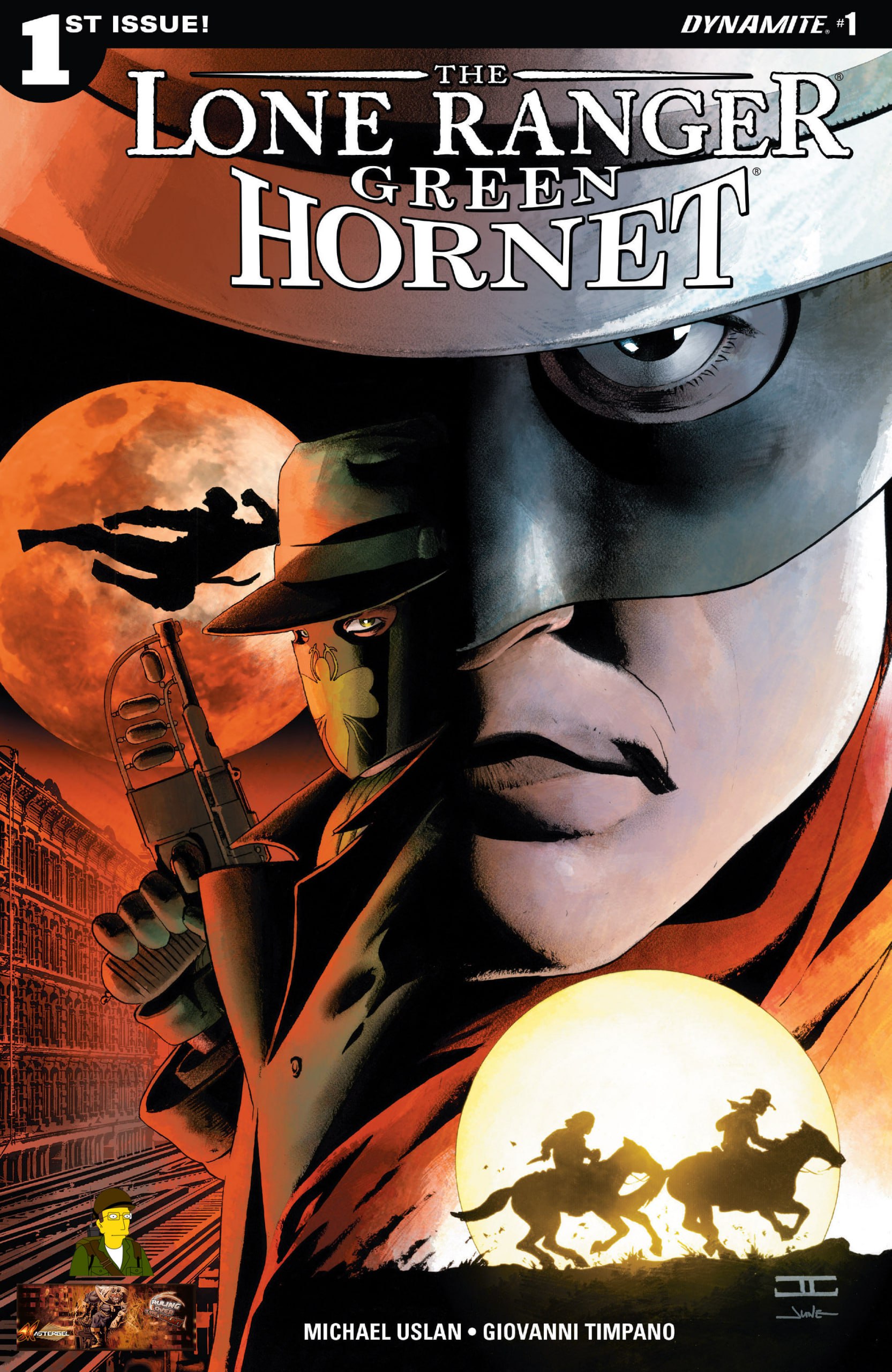 Portada ampliada de The Lone Ranger and The Green Hornet