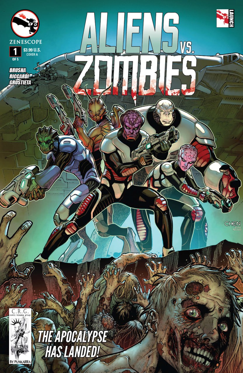 Portada ampliada de ALIENS VS. ZOMBIES