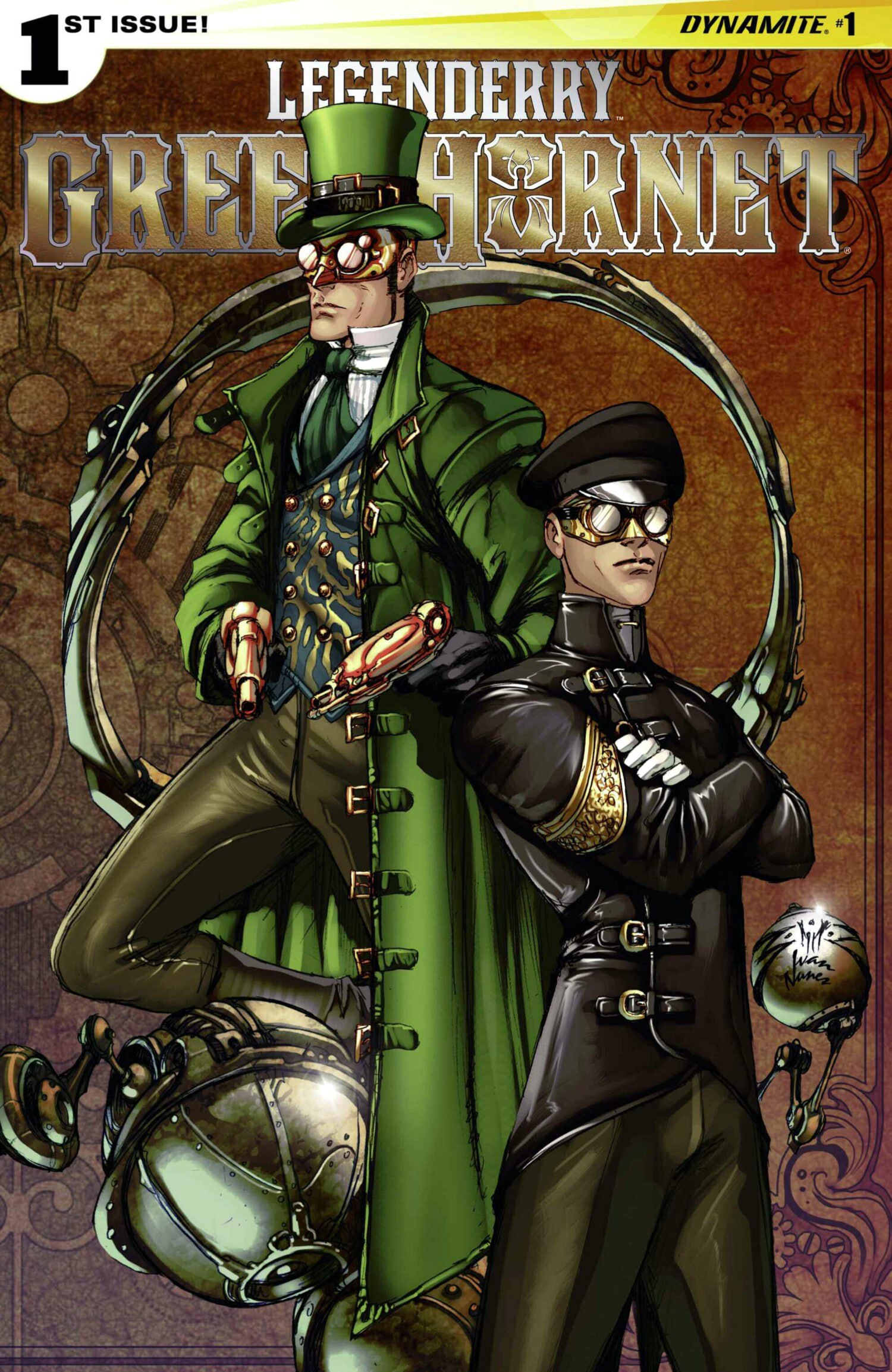 Portada ampliada de Legenderry - Green Hornet (de D.Gregory y B.Peeples)(Ed.Dynamite)(2015)