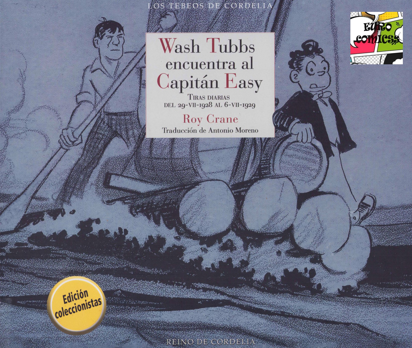 Portada ampliada de Wash Tubbs encuentra al Capitán Easy