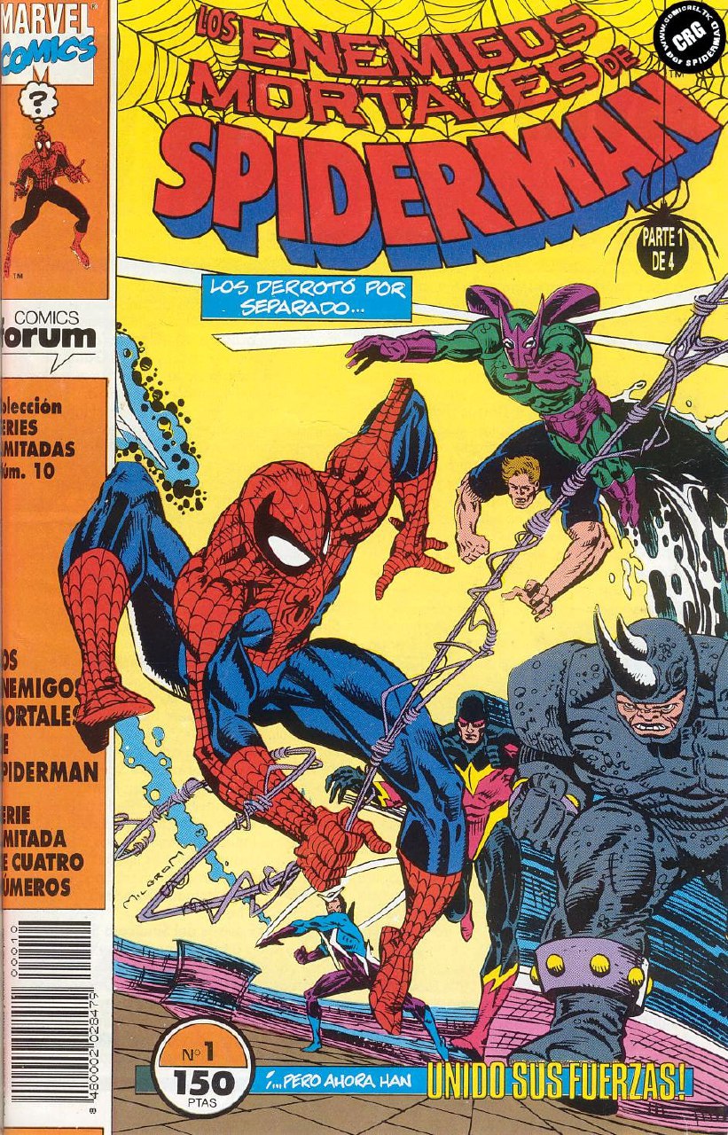 Portada ampliada de ENEMIGOS MORTALES SPIDERMAN