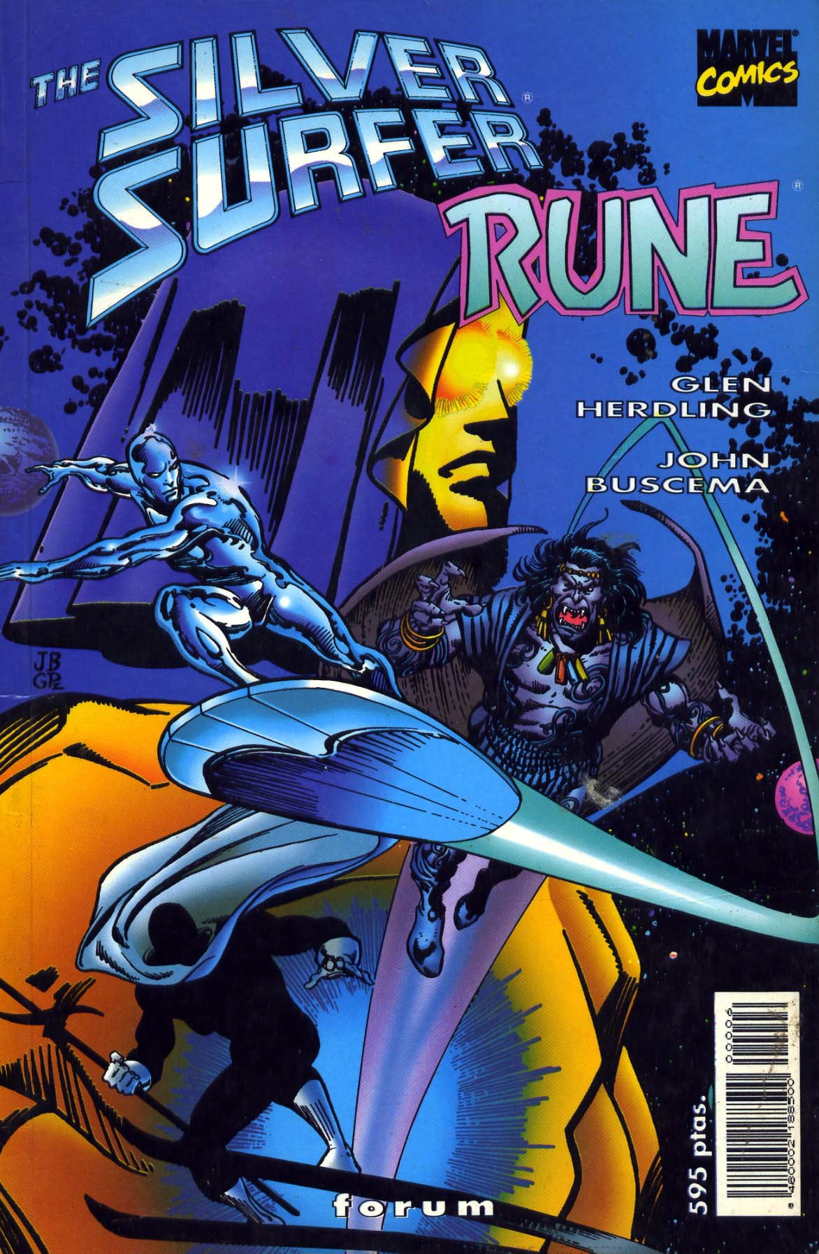 Portada ampliada de THE SILVER SURFER RUNE